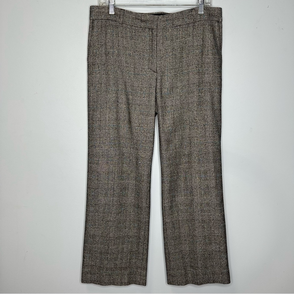 Joseph Women’s Made In Japan Houndstooth Plaid Wool Blend Pants Size 40, Us-8